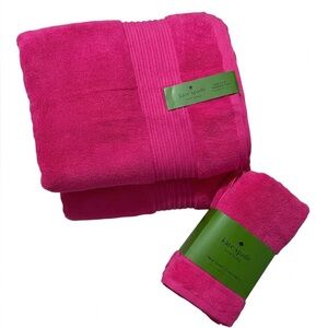 Kate Spade ♠️ Towel Set Cotton Hot Pink NWT